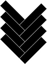 5x20 cm Black Plain Glossy 1st Quality Ceramic