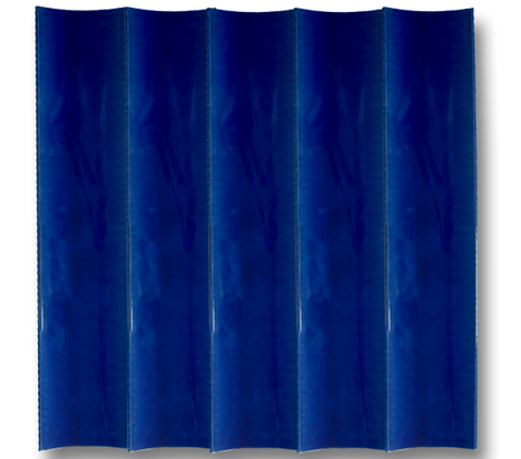 10x50 Bamboo Cobalt Cracked Glaze Handmade Ceramic