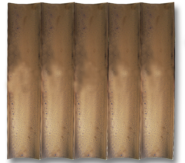 10x50 Bamboo Gold Cracked Glaze Handmade Ceramic