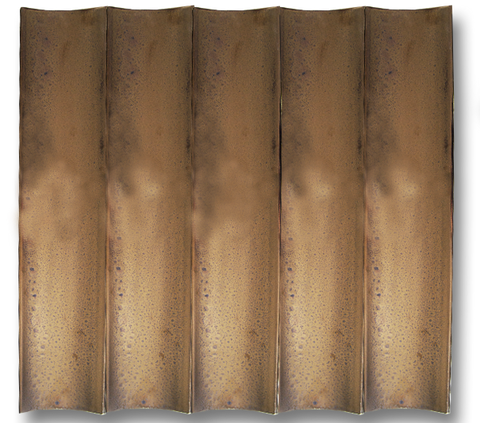 10x50 Bamboo Gold Cracked Glaze Handmade Ceramic