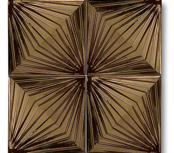 13x13 Diamond Altın Çatlak Sır El Yapımı Seramik