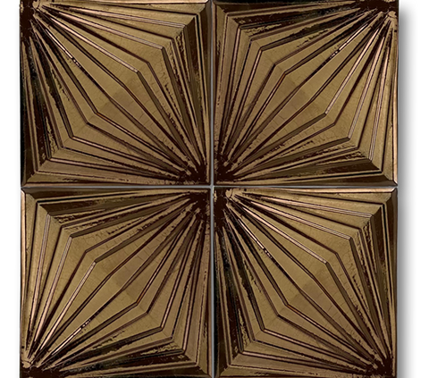 13x13 Diamond Altın Çatlak Sır El Yapımı Seramik
