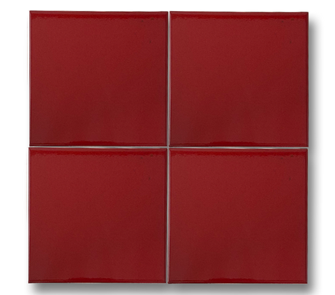 13x13 Plain Glossy Red Cracked Glaze Handmade Ceramic