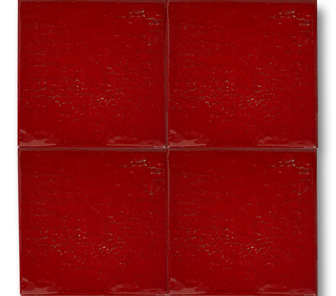 13x13 Rustik Kırmızı Çatlak Sır El Yapımı Seramik