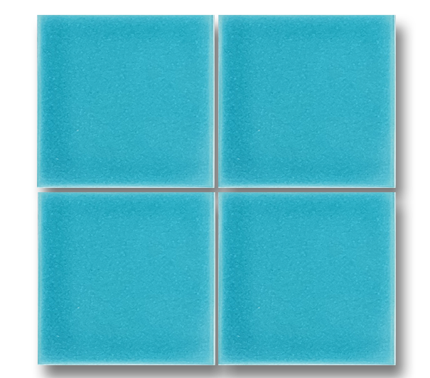 13x13 Plain Glossy Turquoise Cracked Glaze Handmade Ceramic