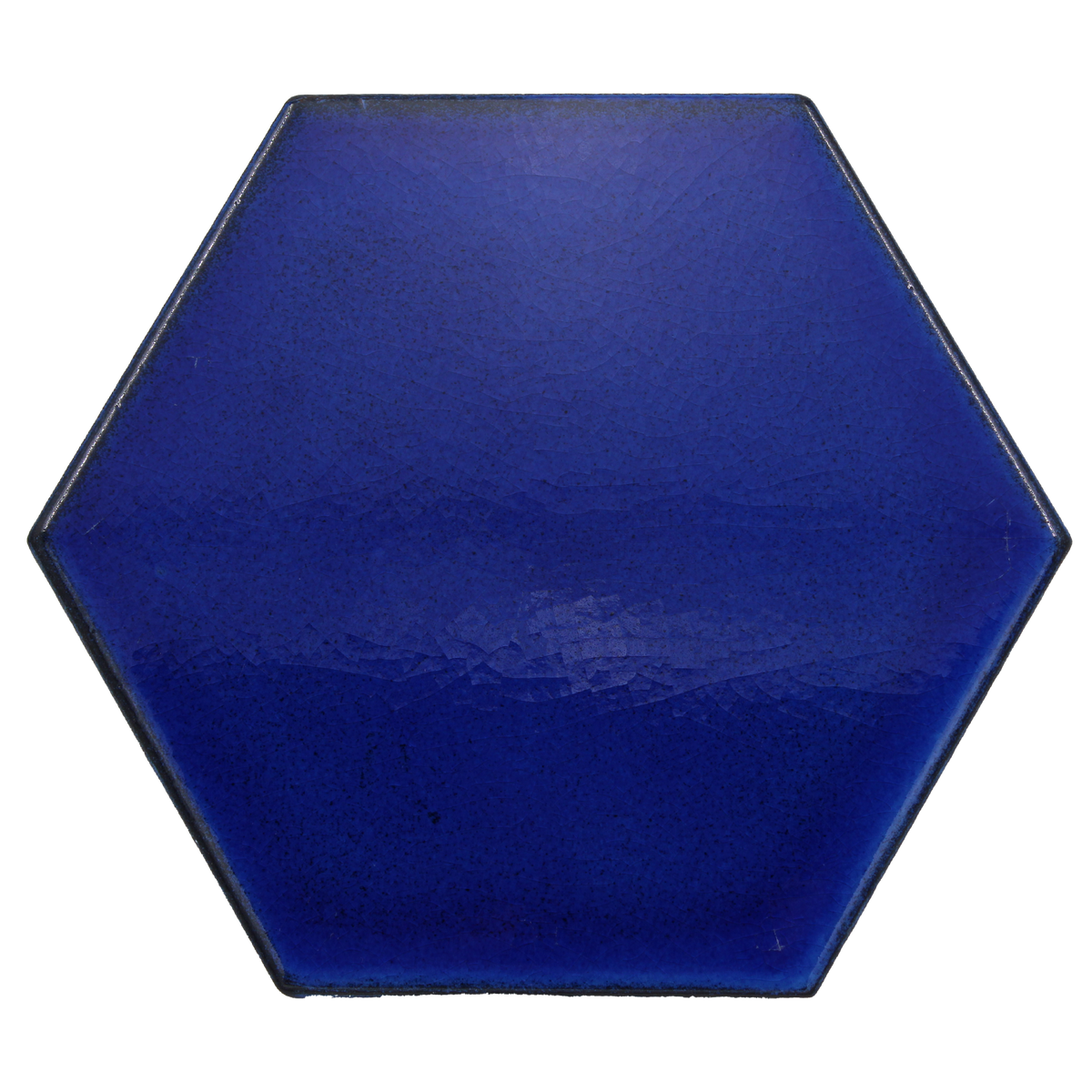 Hexagonal Flat Cobalt Blue Ceramic (15x17 cm)