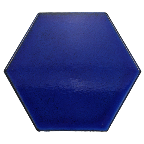 Hexagonal Flat Cobalt Blue Ceramic (15x17 cm)