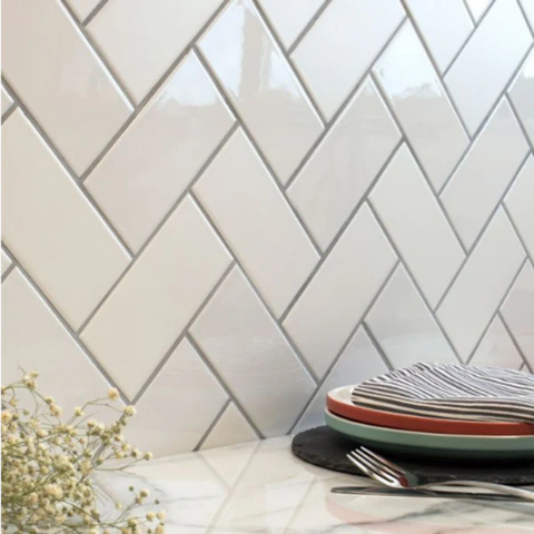 7.5x15 cm White Plain Glossy Wall Ceramic Export Quality