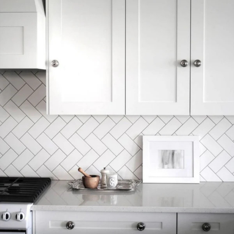 7.5x15 cm White Plain Glossy Wall Ceramic Export Quality