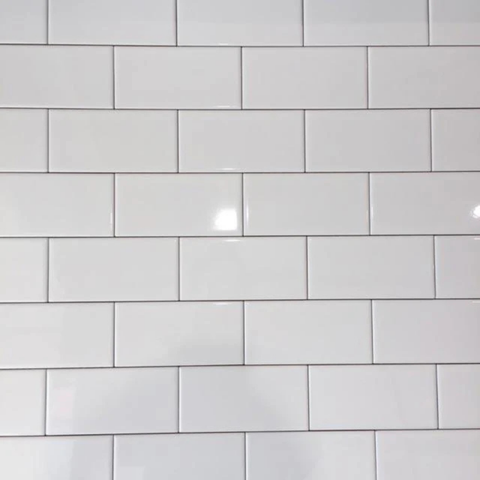7.5x15 cm White Plain Glossy Wall Ceramic Export Quality