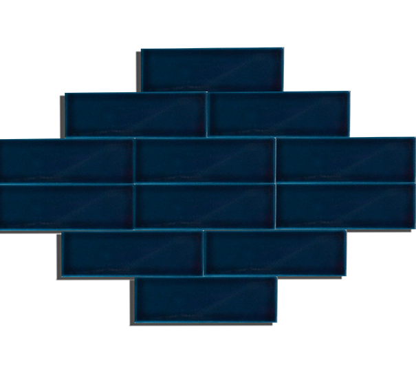 7x21 Plain Petrol Blue Cracked Glaze Handmade Ceramic