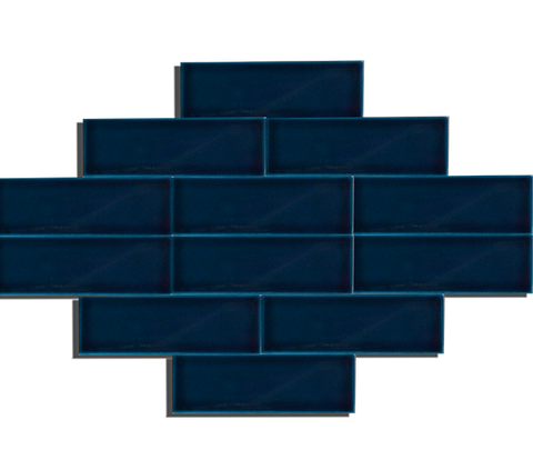 7x21 Plain Petrol Blue Cracked Glaze Handmade Ceramic
