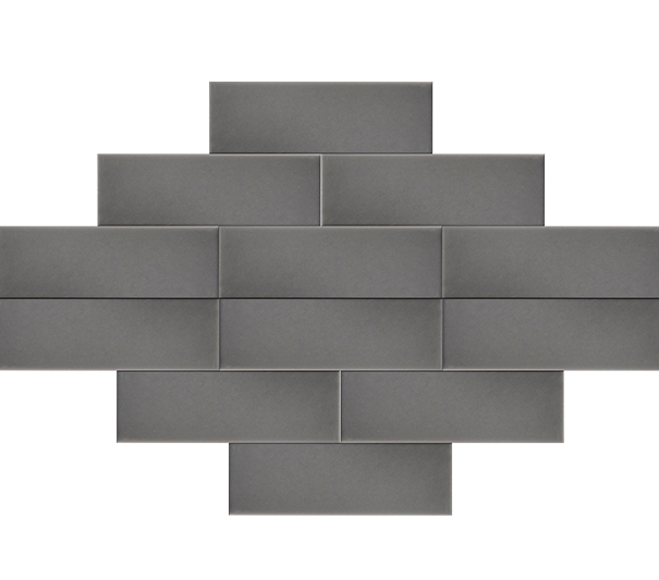7x21 Plain Metallic Gray Handmade Ceramic