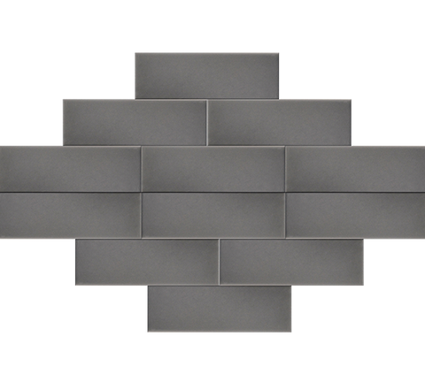 7x21 Plain Metallic Gray Handmade Ceramic