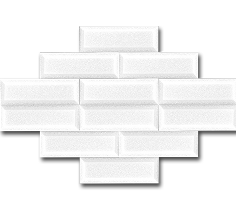 7x21 Metro Glossy White Cracked Glaze Handmade Ceramic