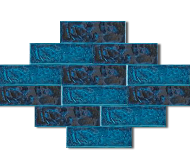 7x21 Slate Petrol Blue Cracked Glaze Handmade Ceramic
