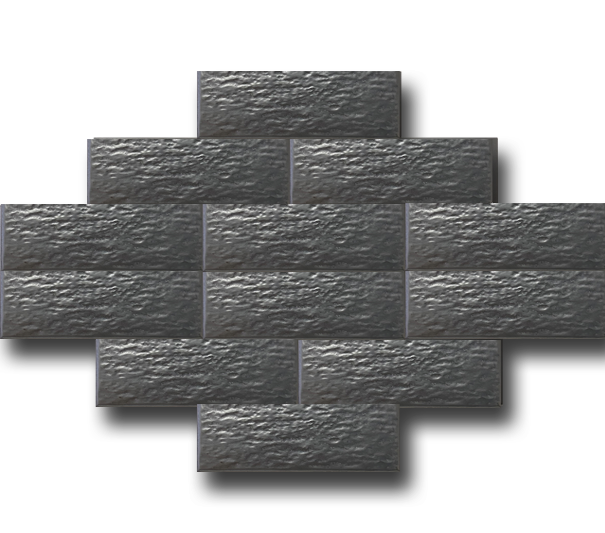 7x21 Rustic Metallic Gray Handmade Ceramic