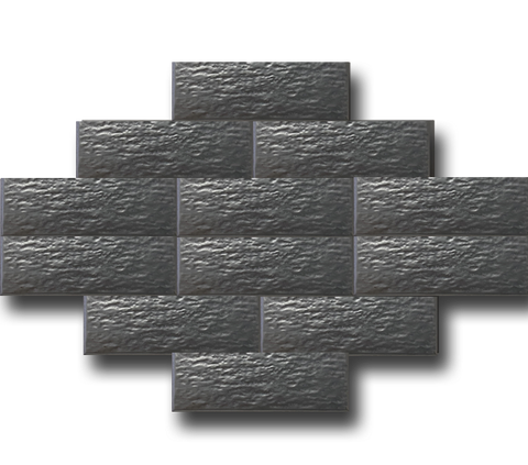 7x21 Rustic Metallic Gray Handmade Ceramic