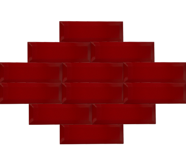 7x21 Metro Red Cracked Glaze Handmade Ceramic