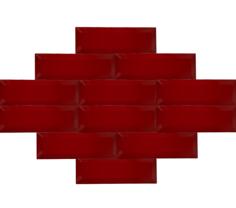 7x21 Metro Red Cracked Glaze Handmade Ceramic