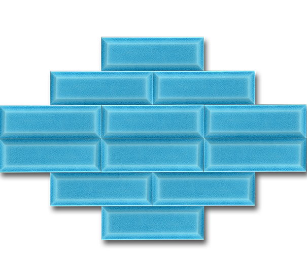7x21 Metro Turquoise Cracked Glaze Handmade Ceramic