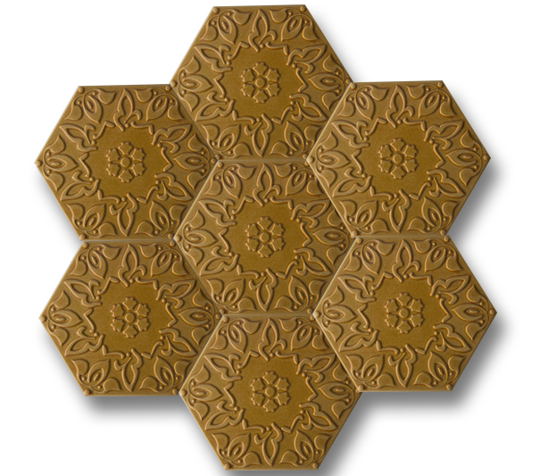 Alya Patterned Cinnamon Hexagon Ceramic (15x17 cm)