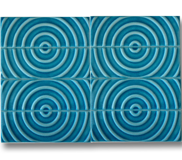7x21 Milky Way Turquoise Cracked Glaze Handmade Ceramic