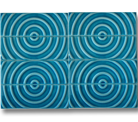 7x21 Milky Way Turquoise Cracked Glaze Handmade Ceramic