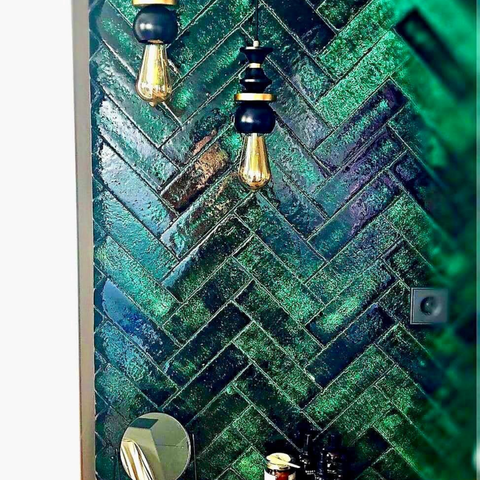6.5x21x5 cm Terracotta Emerald Handmade Decor