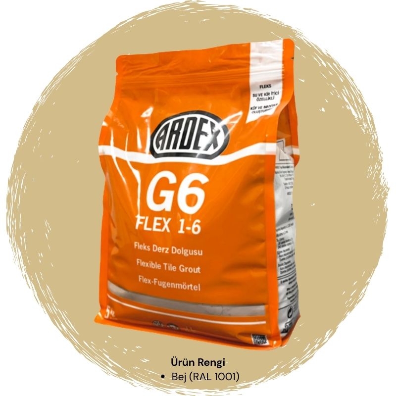 Ardex G6 Flex 1-6 Fleks Derz Dolgusu RAL 1001 Bej 5 kg