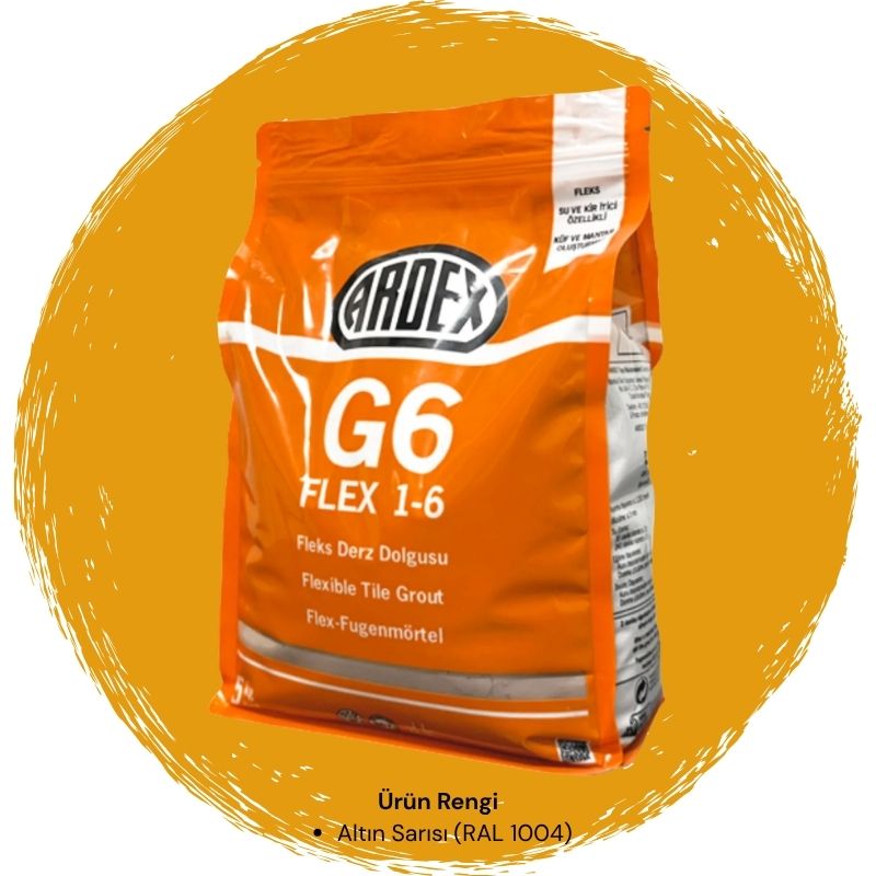 Ardex G6 Flex 1-6 Fleks Derz Dolgusu RAL 1004 Altın Sarısı 5 kg
