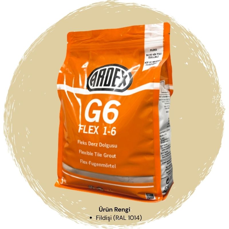 Ardex G6 Flex 1-6 Fleks Derz Dolgusu RAL 1014 Fildişi 5 kg