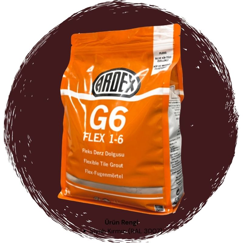 Ardex G6 Flex 1-6 Fleks Derz Dolgusu RAL 3007 Siyah Kırmızı 5 kg