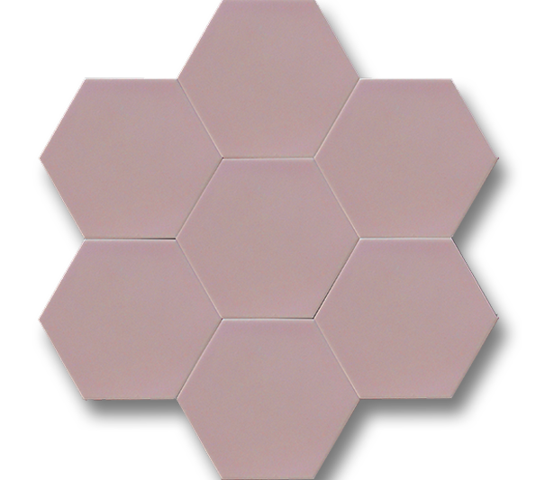 15x17 Hexagon Plain Matte Light Pink Handmade Ceramic