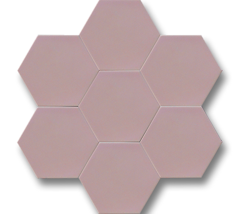 15x17 Hexagon Plain Matte Light Pink Handmade Ceramic