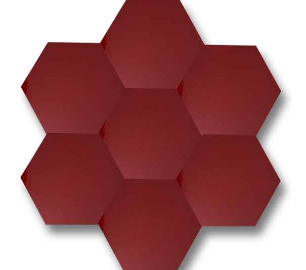 Hexagonal Plain Red Ceramic (15x17 cm)