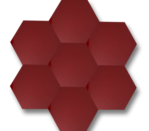 Hexagonal Plain Red Ceramic (15x17 cm)