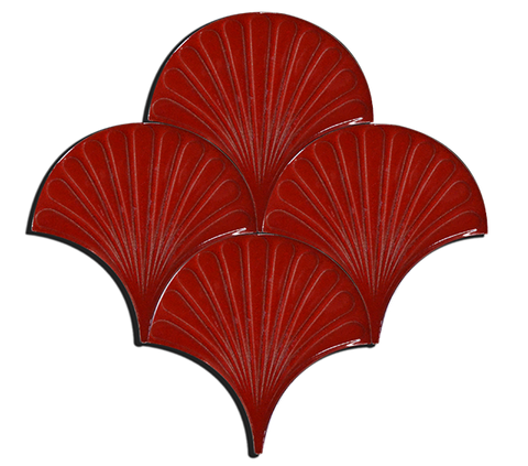 17x17 Oyster Red Cracks Glaze Handmade Ceramic