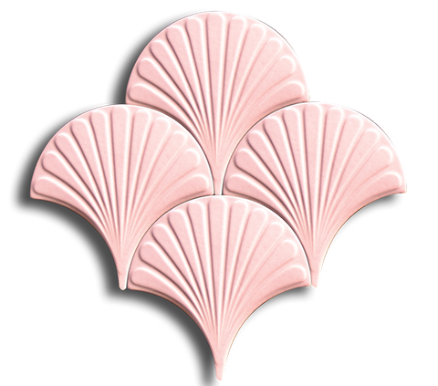 17x17 Oyster Glossy Light Pink Cracks Glaze Handmade Ceramic