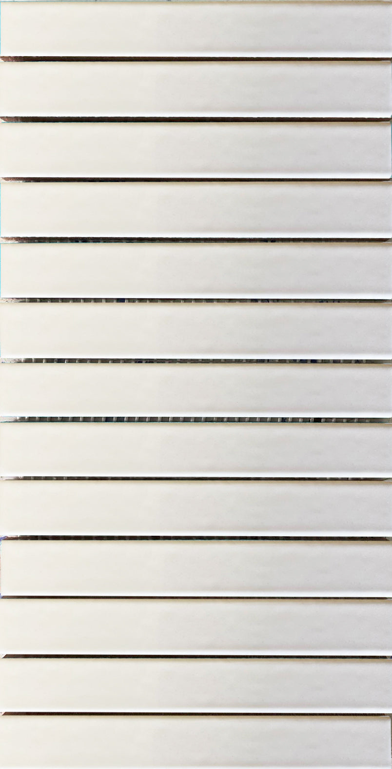 15,5 x 30,5 cm Stick Mozaik Beyaz Çatlak Sır El Yapımı Seramik