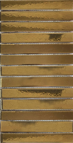 15.5 x 30.5 cm Stick Mosaic Gold Cracked Glaze Handmade Ceramic
