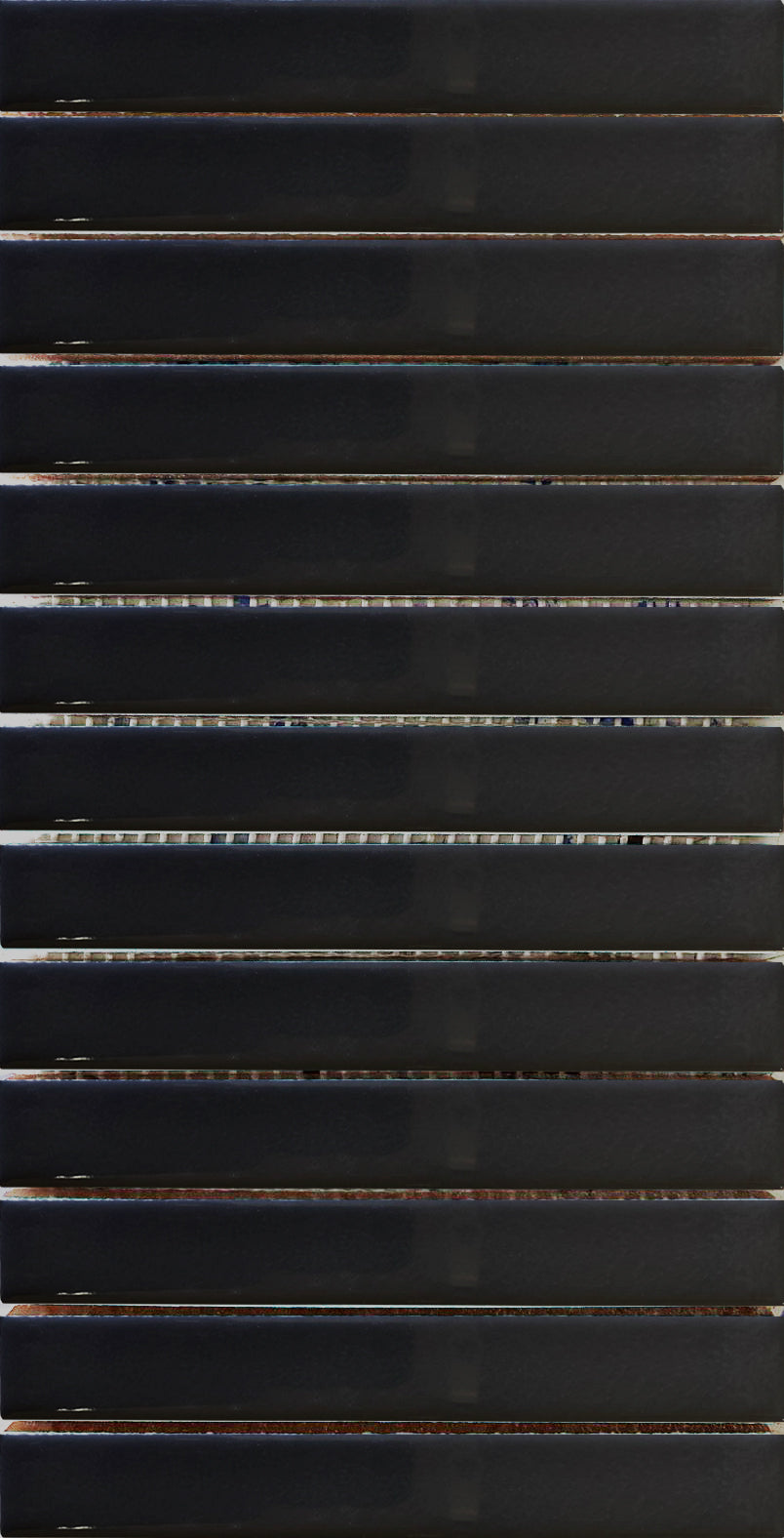 15.5 x 30.5 cm Stick Mosaic Black Cracked Glaze Handmade Ceramic