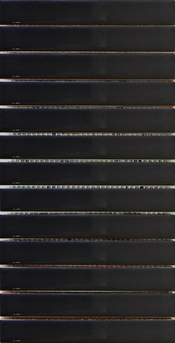15.5 x 30.5 cm Stick Mosaic Black Cracked Glaze Handmade Ceramic