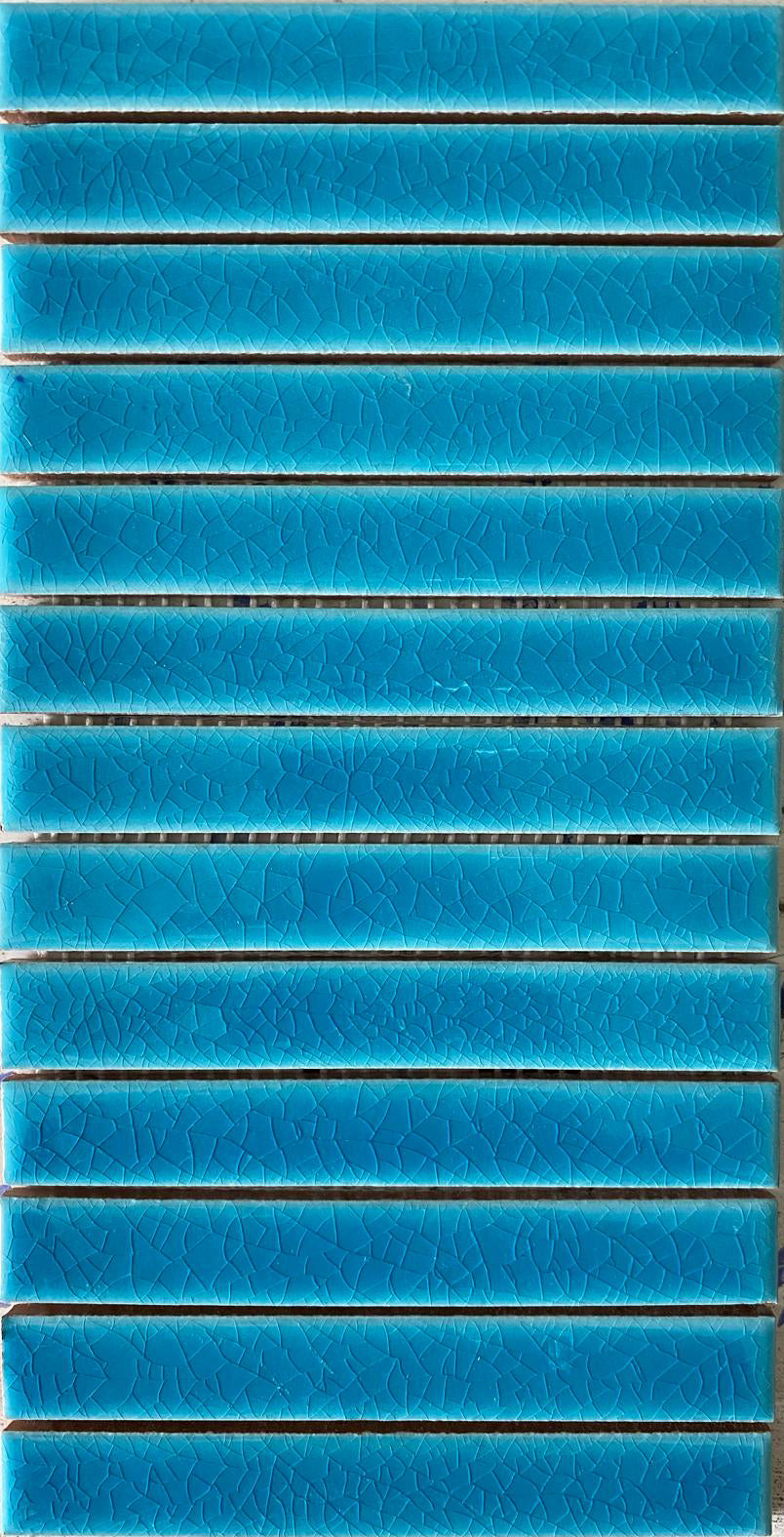 15.5 x 30.5 cm Stick Mosaic Turquoise Cracked Glaze Handmade Ceramic