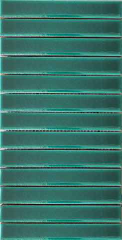 15.5 x 30.5 cm Stick Mosaic Emerald Green Cracked Glaze Handmade Ceramic