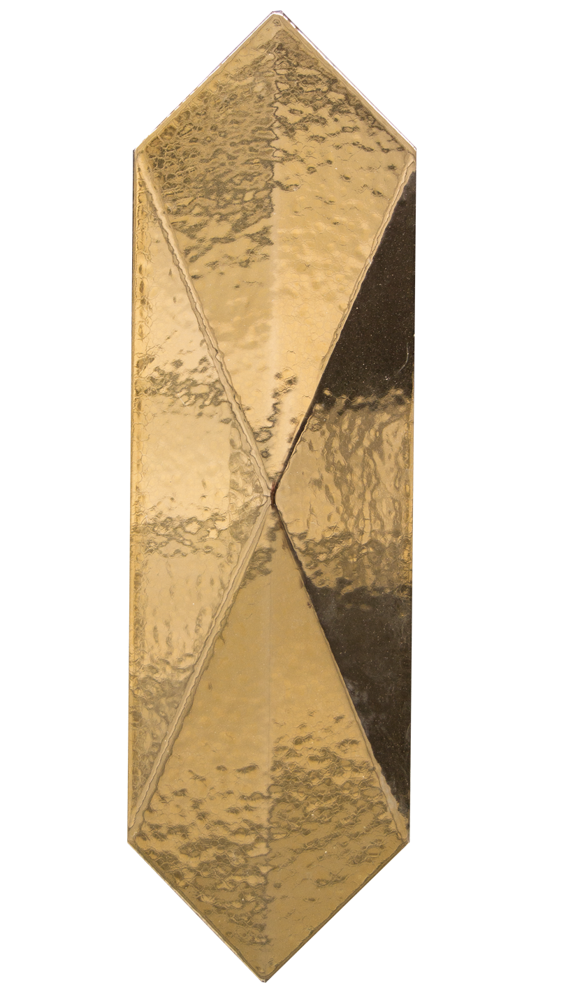 9x30 Prism Gold Cracked Glaze Handmade Ceramic